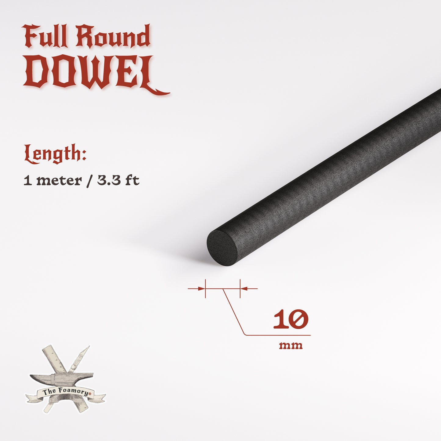 High Density EVA Foam Dowels/Bevels | 1 to 3 Meter(s) Options | Multiple Shapes | Multiple Diameters 5-40mm