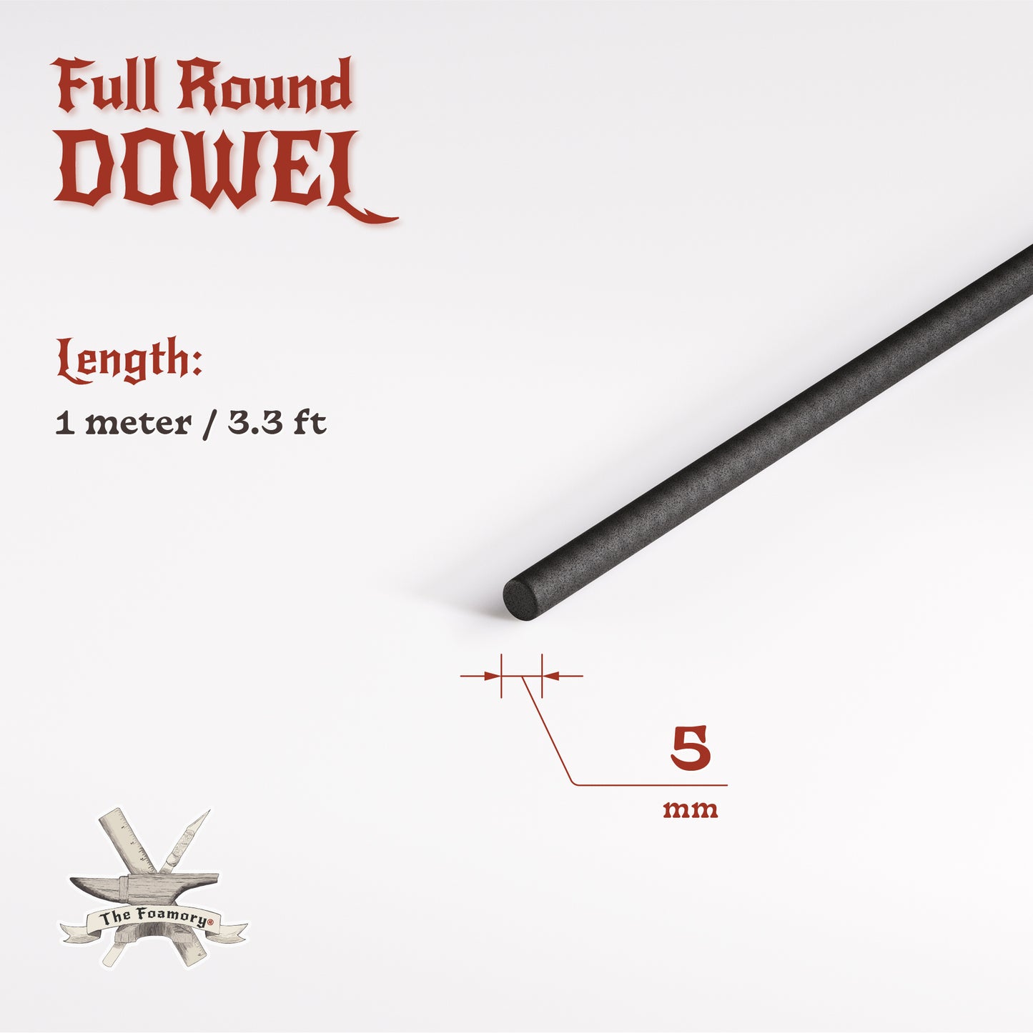 High Density EVA Foam Dowels/Bevels | 1 to 3 Meter(s) Options | Multiple Shapes | Multiple Diameters 5-40mm