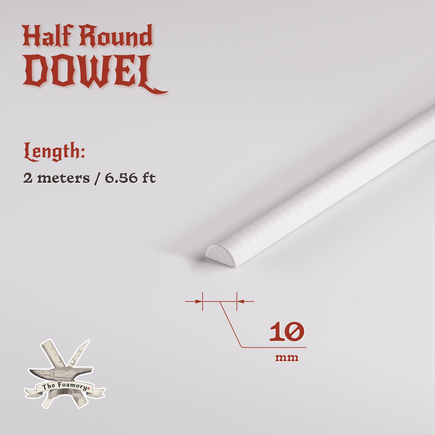 High Density EVA Foam Dowels/Bevels | 1 to 3 Meter(s) Options | Multiple Shapes | Multiple Diameters 5-40mm