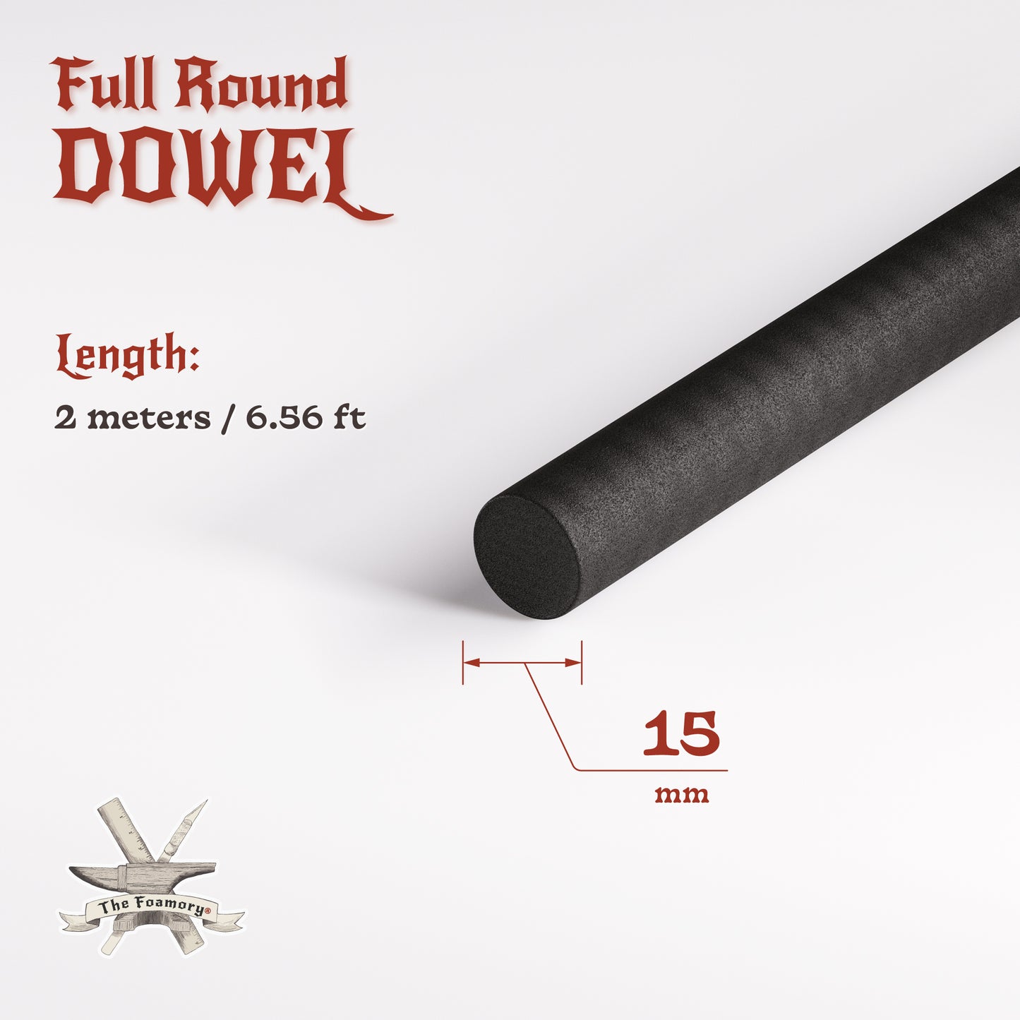 High Density EVA Foam Dowels/Bevels | 1 to 3 Meter(s) Options | Multiple Shapes | Multiple Diameters 5-40mm