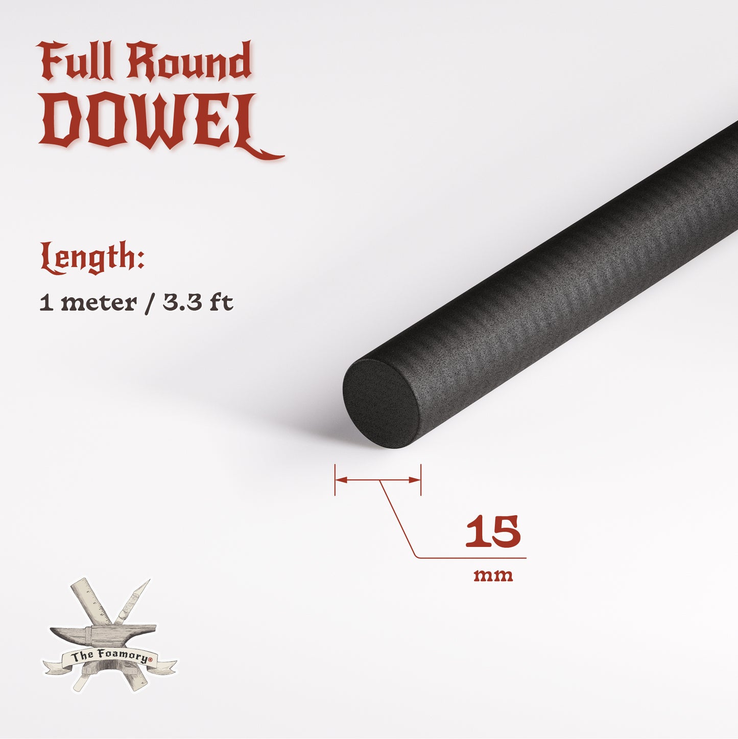 High Density EVA Foam Dowels/Bevels | 1 to 3 Meter(s) Options | Multiple Shapes | Multiple Diameters 5-40mm