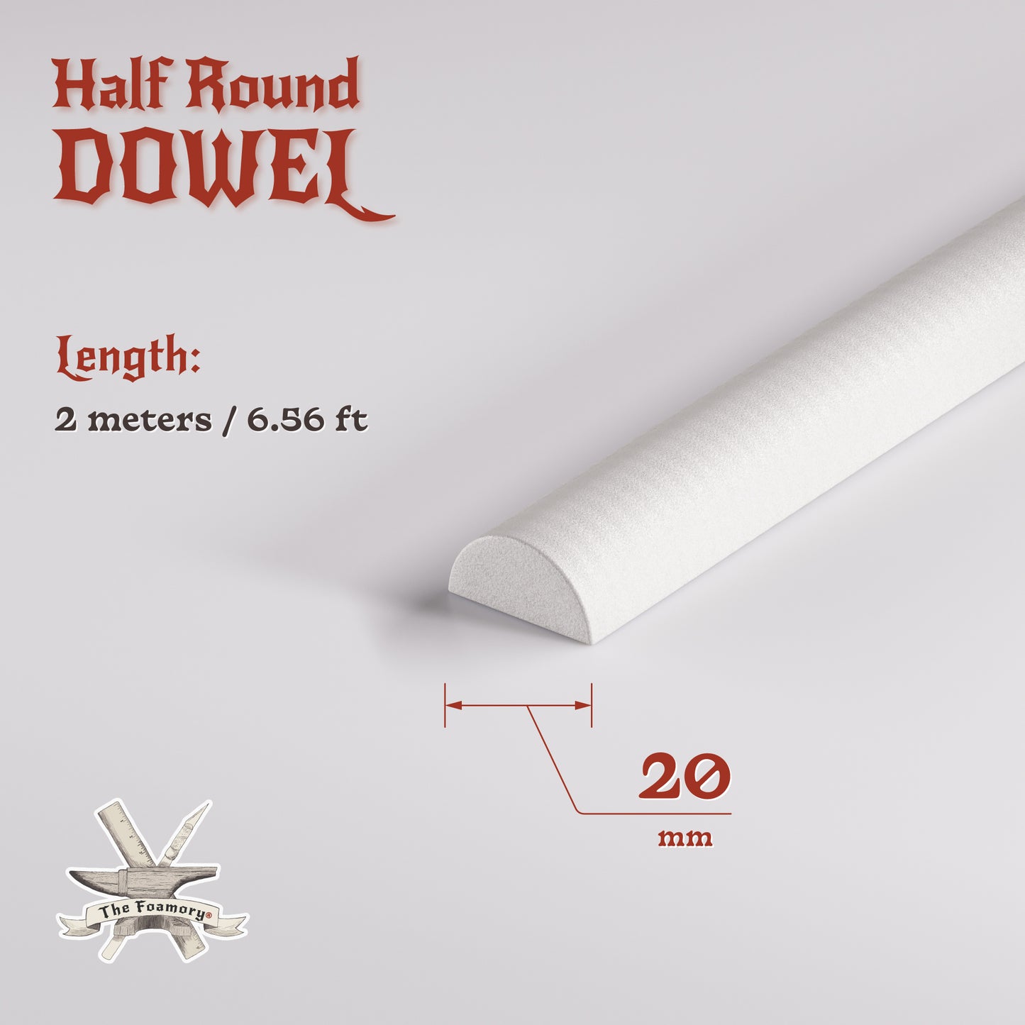 High Density EVA Foam Dowels/Bevels | 1 to 3 Meter(s) Options | Multiple Shapes | Multiple Diameters 5-40mm