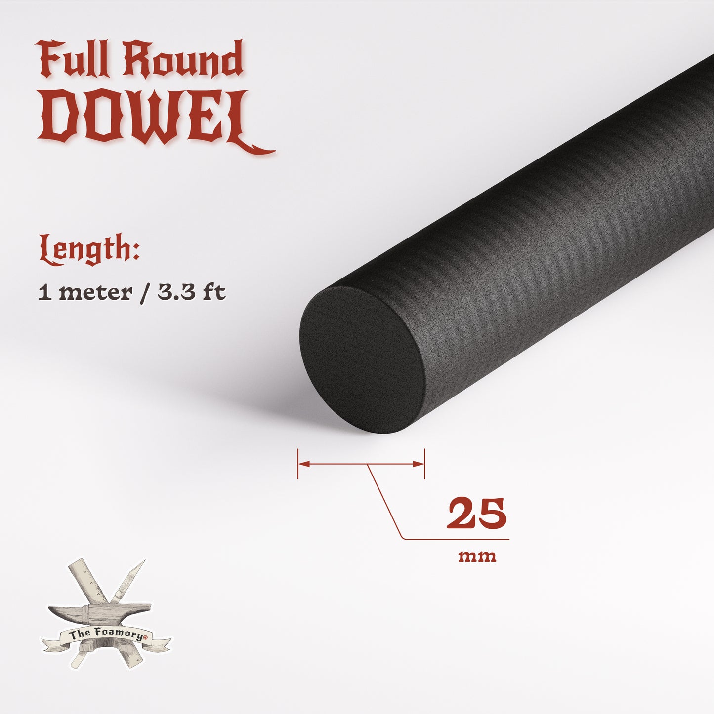 High Density EVA Foam Dowels/Bevels | 1 to 3 Meter(s) Options | Multiple Shapes | Multiple Diameters 5-40mm