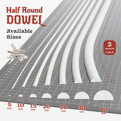 High Density EVA Foam Dowels/Bevels | 1 to 3 Meter(s) Options | Multiple Shapes | Multiple Diameters 5-40mm