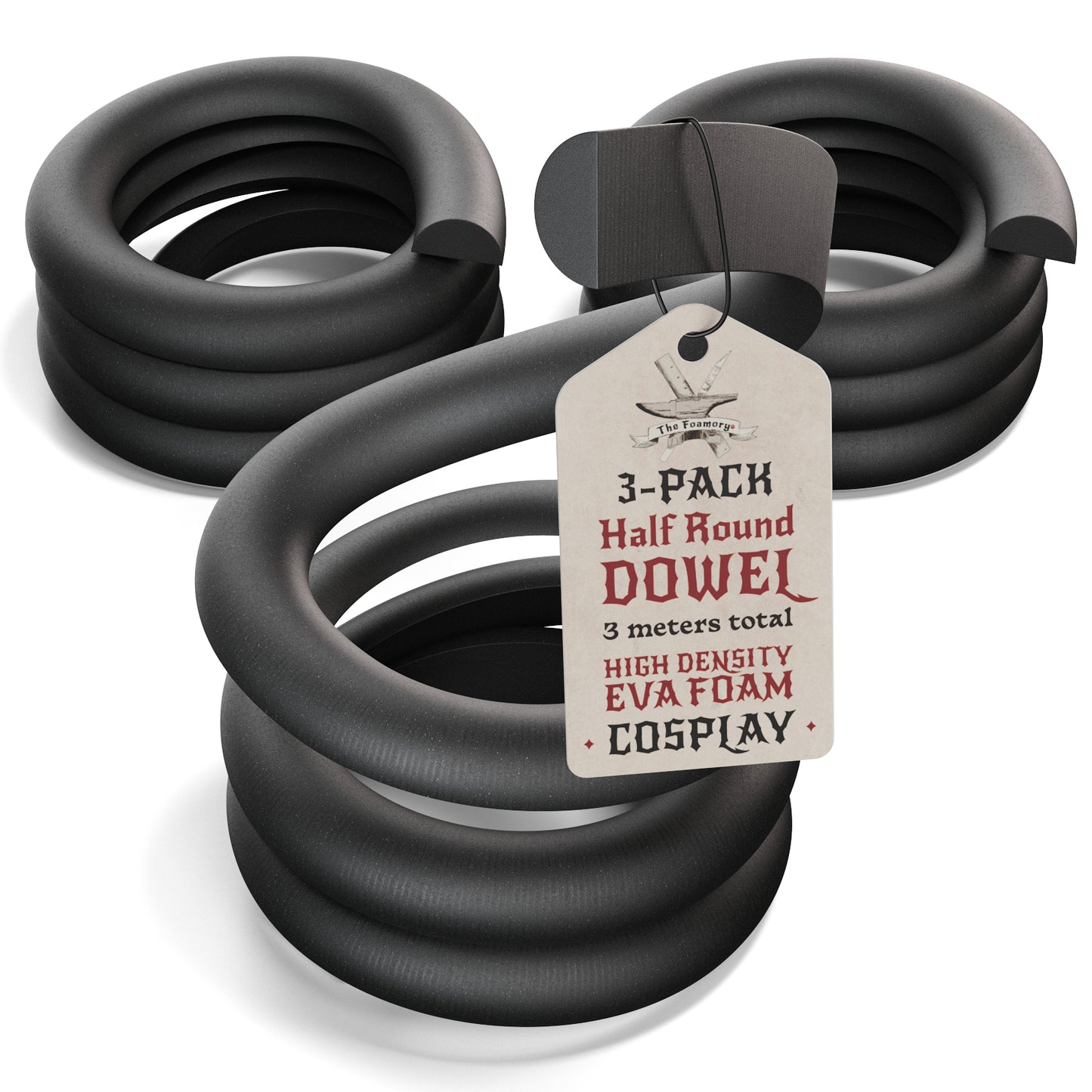 High Density EVA Foam Dowels/Bevels | 1 to 3 Meter(s) Options | Multiple Shapes | Multiple Diameters 5-40mm