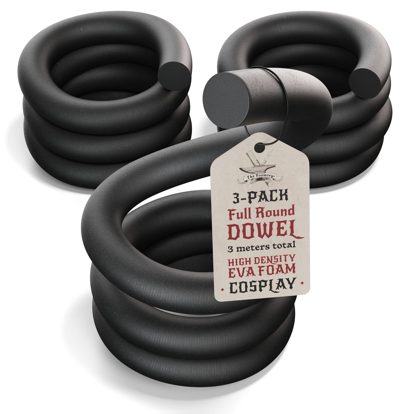 High Density EVA Foam Dowels/Bevels | 1 to 3 Meter(s) Options | Multiple Shapes | Multiple Diameters 5-40mm