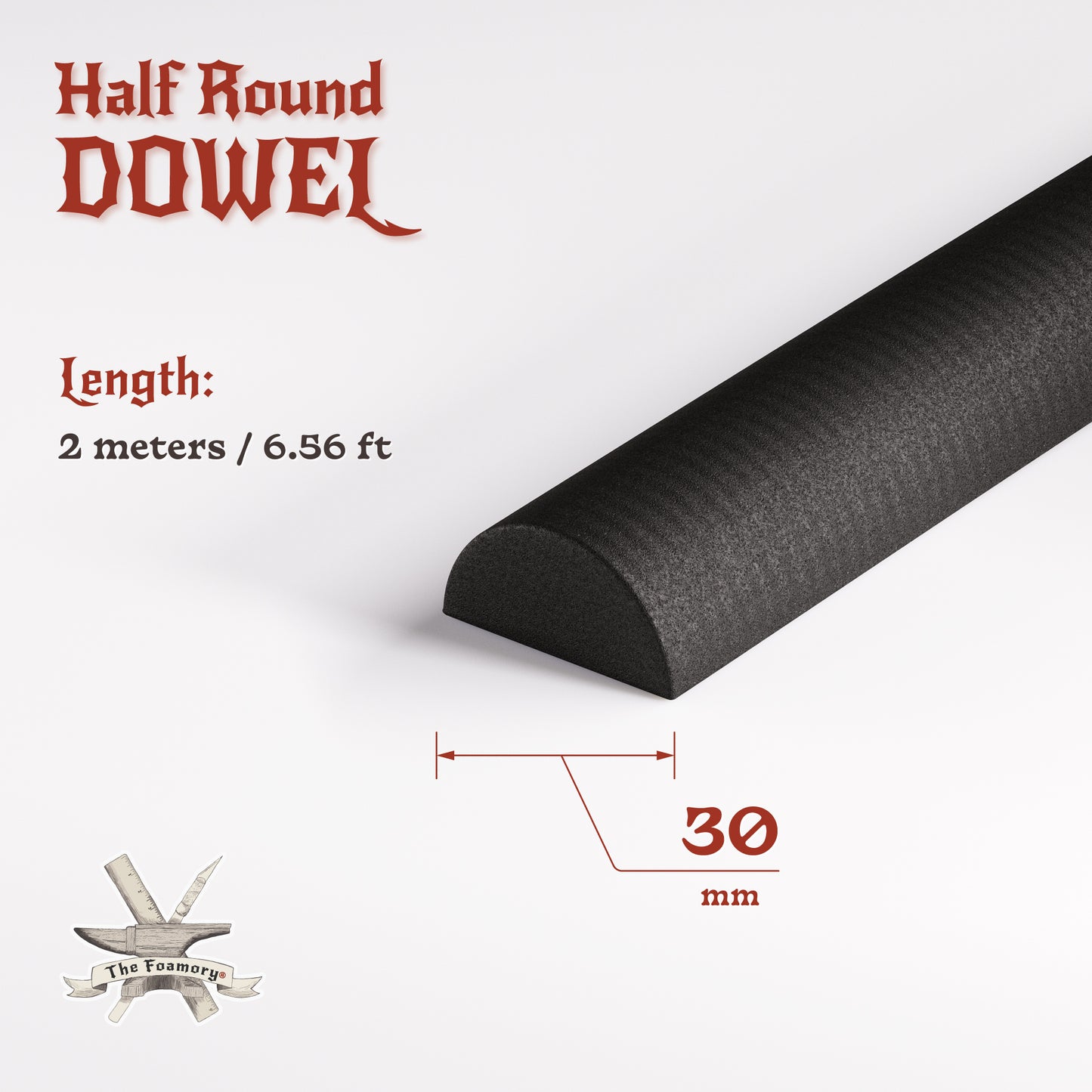 High Density EVA Foam Dowels/Bevels | 1 to 3 Meter(s) Options | Multiple Shapes | Multiple Diameters 5-40mm