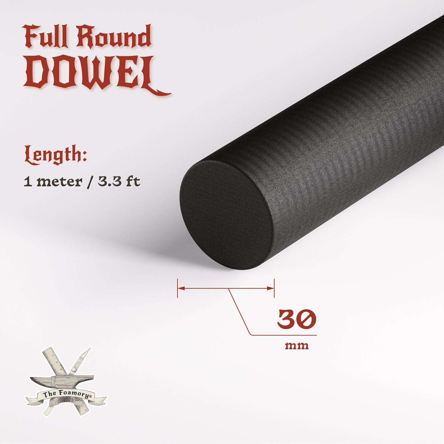 High Density EVA Foam Dowels/Bevels | 1 to 3 Meter(s) Options | Multiple Shapes | Multiple Diameters 5-40mm