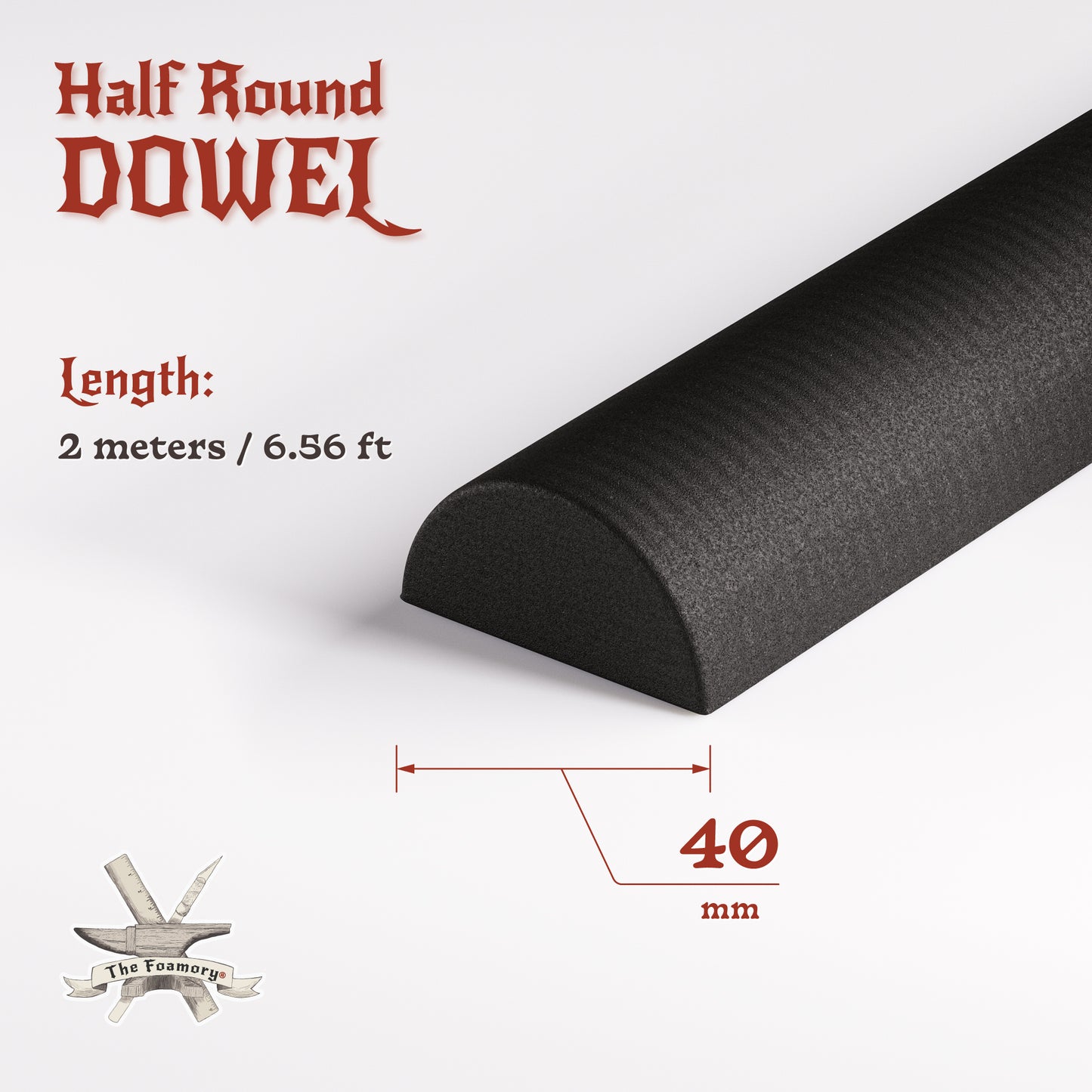 High Density EVA Foam Dowels/Bevels | 1 to 3 Meter(s) Options | Multiple Shapes | Multiple Diameters 5-40mm