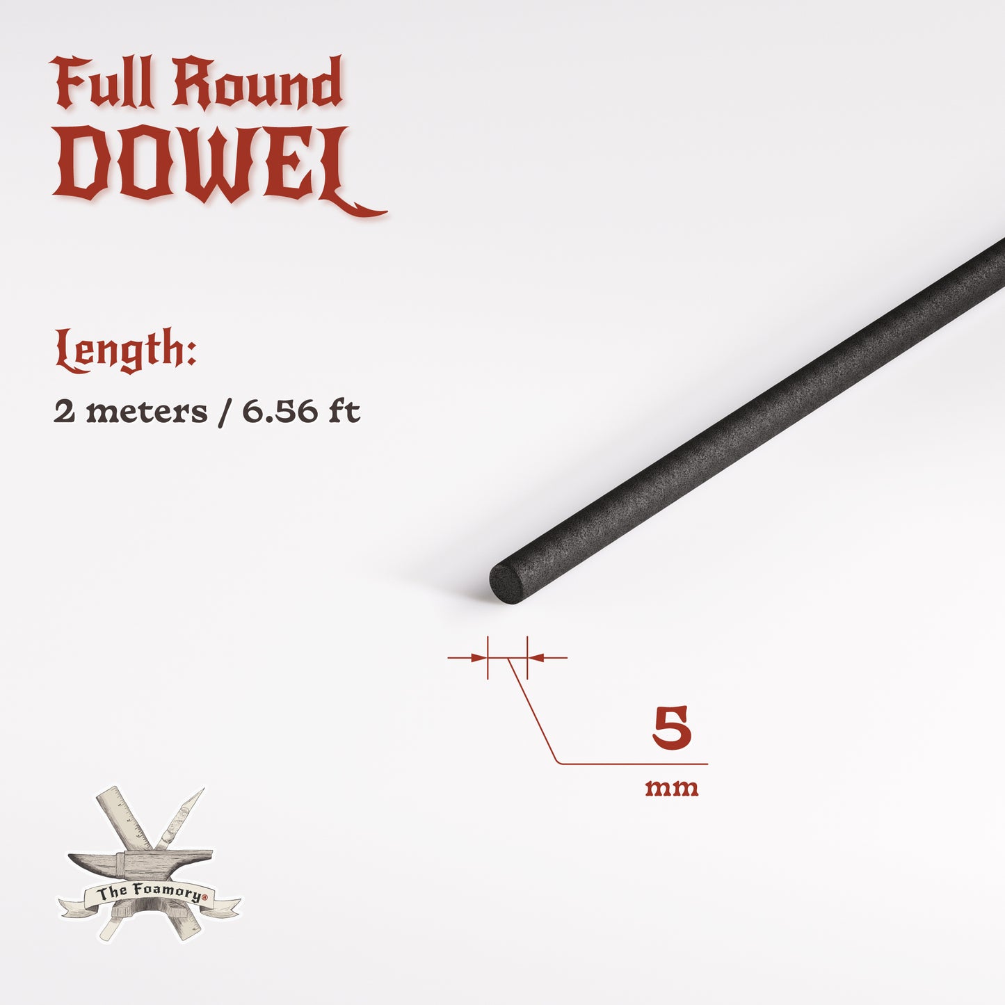 High Density EVA Foam Dowels/Bevels | 1 to 3 Meter(s) Options | Multiple Shapes | Multiple Diameters 5-40mm