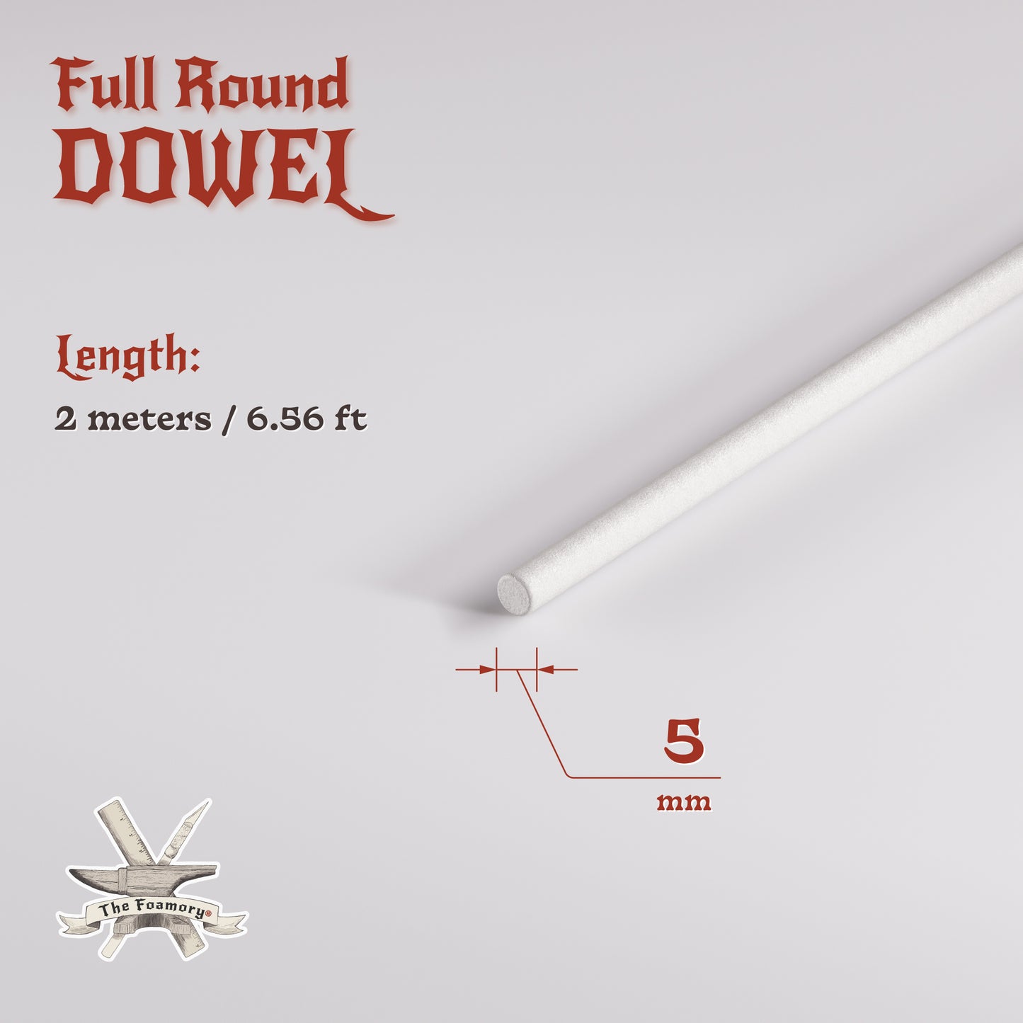 High Density EVA Foam Dowels/Bevels | 1 to 3 Meter(s) Options | Multiple Shapes | Multiple Diameters 5-40mm