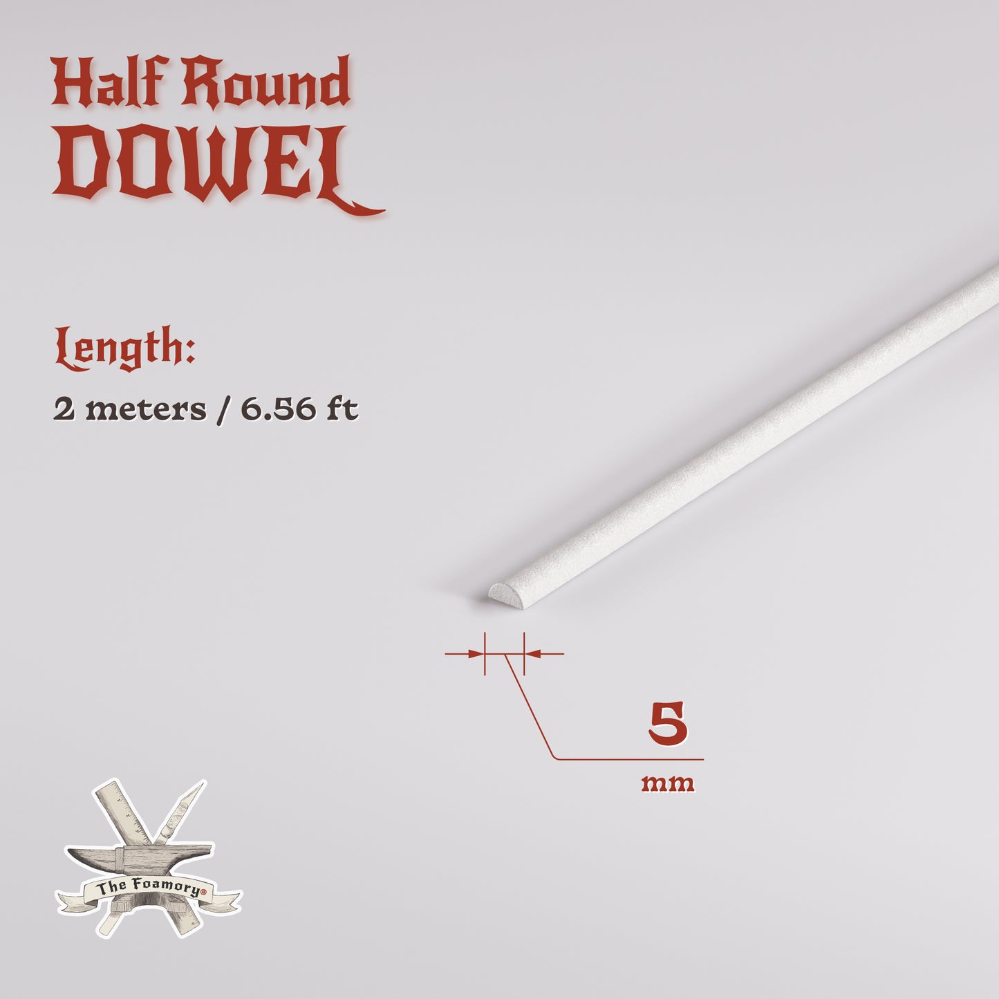 High Density EVA Foam Dowels/Bevels | 1 to 3 Meter(s) Options | Multiple Shapes | Multiple Diameters 5-40mm