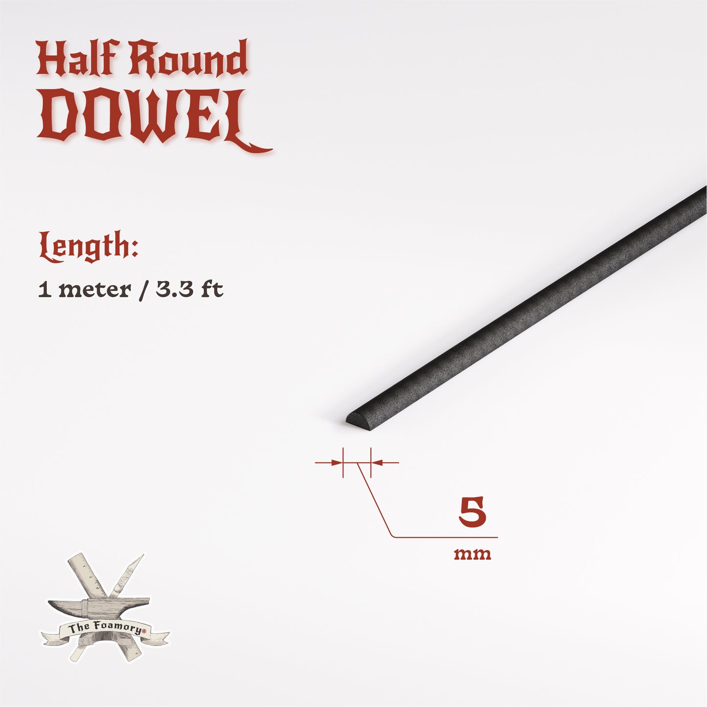High Density EVA Foam Dowels/Bevels | 1 to 3 Meter(s) Options | Multiple Shapes | Multiple Diameters 5-40mm