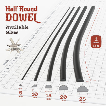 High Density EVA Foam Dowels/Bevels | 1 to 3 Meter(s) Options | Multiple Shapes | Multiple Diameters 5-40mm