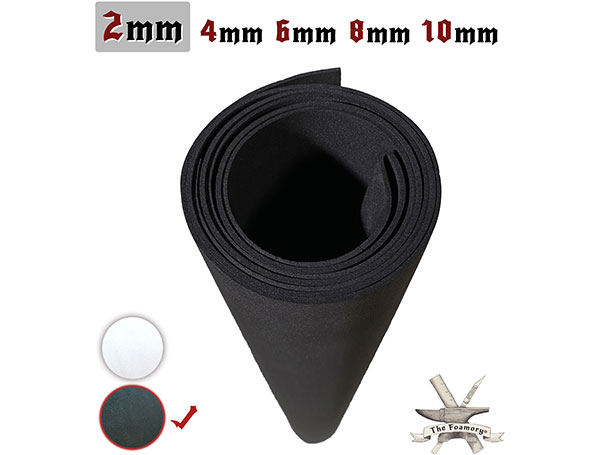 2 Pack 2mm Black EVA Foam Roll Sheet for Cosplay, Arts and Crafts Supplies,  13.7 x 39 in 